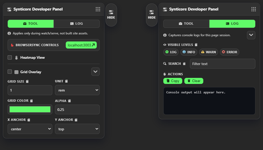 Synticore Website Compiler Developer Panel